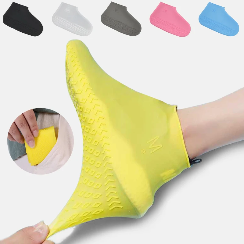 Protectores de silicona para zapatos Unisex, cubierta impermeable para calzado, para lluvia, botas de interior y exterior, para día lluvioso