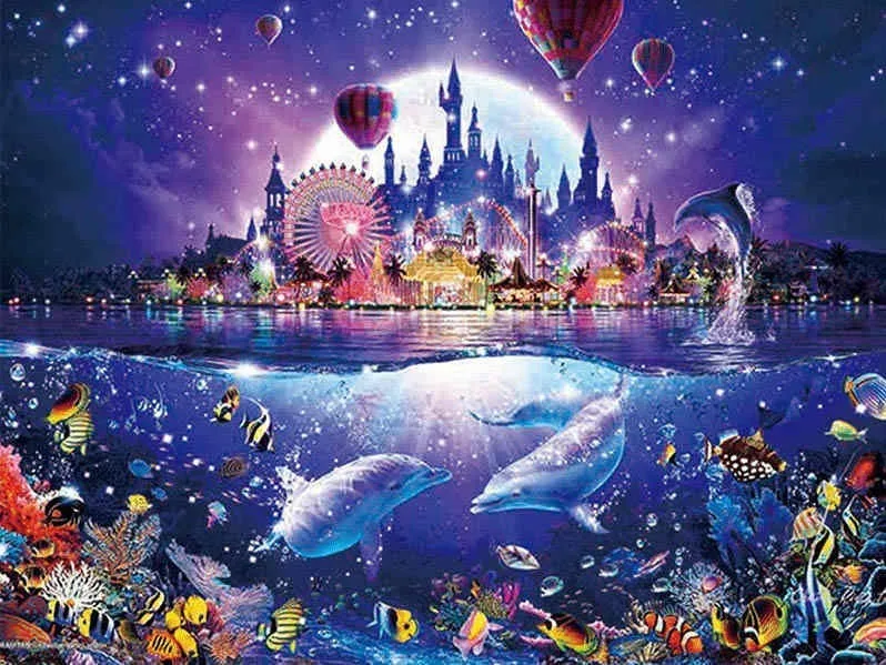 Алмазная картина звездное небо вышивка крестиком Сделай Сам декорация Дельфин