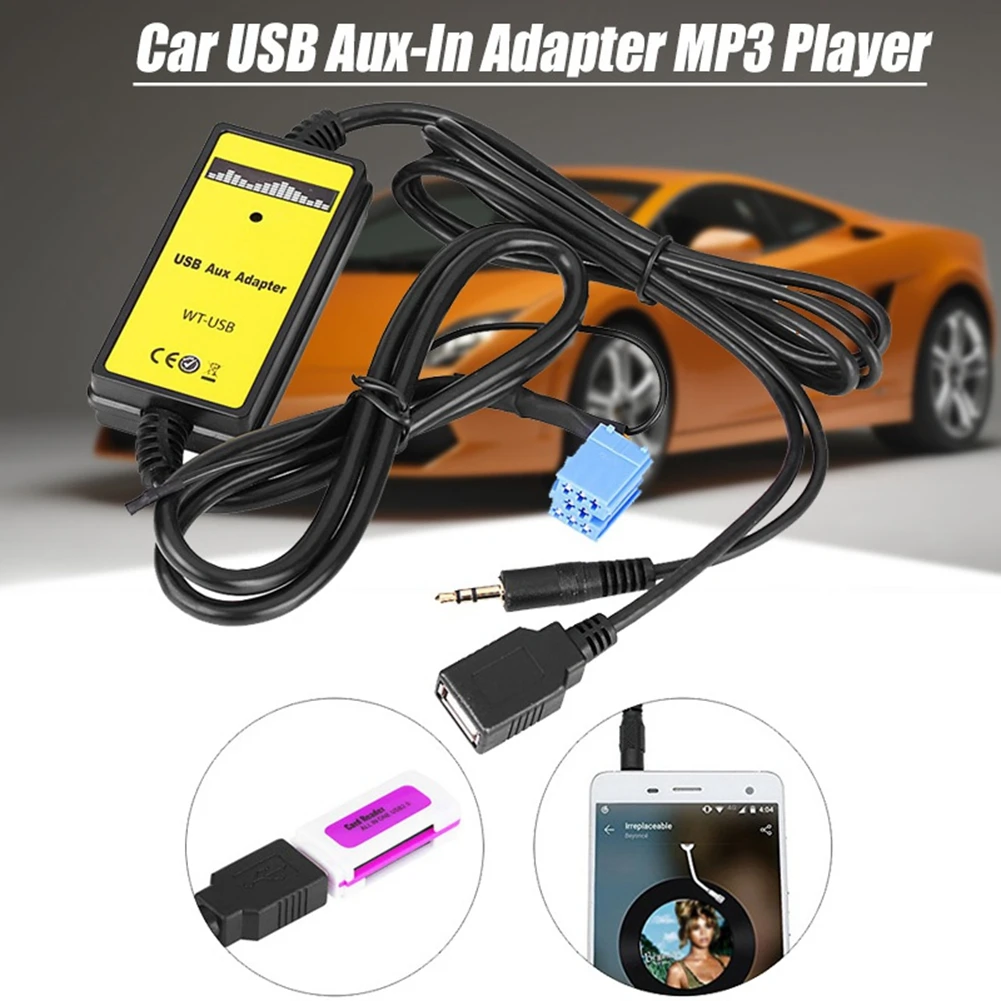 Автомобильный радиоприемник цифровой адаптер для смены компакт дисков USB Aux in mp3