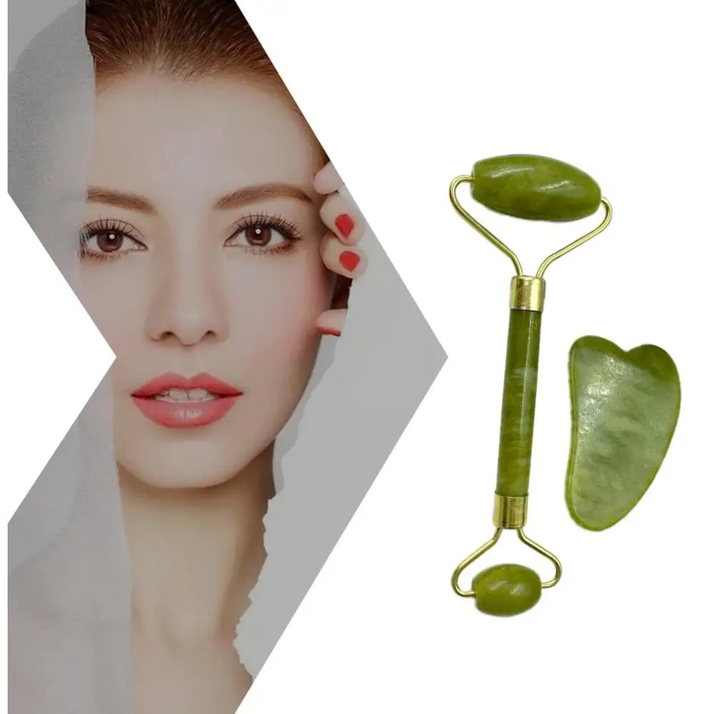 

Natural Jade Massage Roller Jade Beauty Bar Facial Beauty Device Xiuyu Gua Sha Board Beauty Container Roller