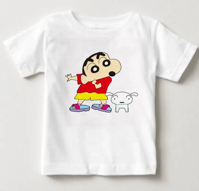 White childreT-shirt Г. Летняя детская забавная футболка Crayon Shin Chan милые футболки с рисунком Crayon Shin Chan и собаки, Harajuku, топы MJ - Цвет: White childreT-shirt