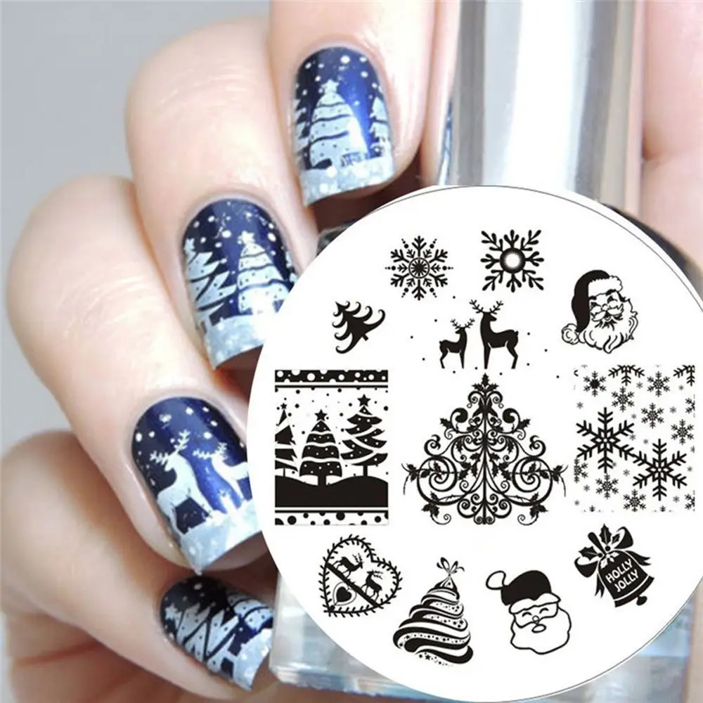 Christmas Nail Art Printing Plate 3D Fashion Pattern Polish Printing Stamping Image Stamping Plates DIY Manicure Template Tool