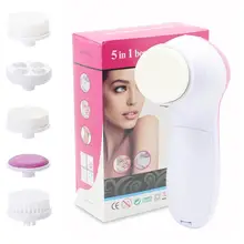 5-в-1 Водонепроницаемый Очищающая щетка для лица, уход за кожей лица вращательная щётка с 5 щеточными головками глубокий Srubbing, нежные отшелушивающие, удаляя угорь
