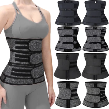 

3 Belt Women Slimming Body Shaper Waist Trainer Corset 3 Colors Neoprene Sweat Belt Workout Trimmer Workout Trimmer S-3XL