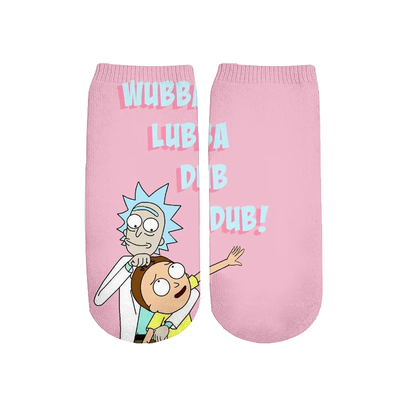 Новейшие Rick and Morty 3D печатных мультфильм милые короткие носки для мужчин женщин harajuku корейские носки RS-006 - Цвет: 1