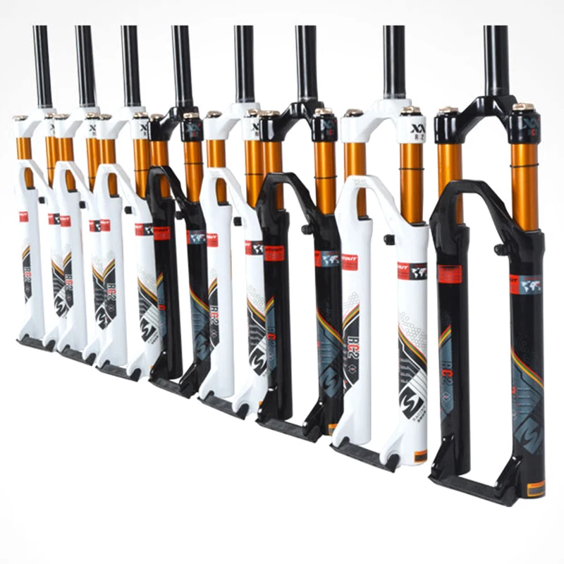 

Bike Fork 26 RC2 MTB Mountain Bike 26 27.5er 29er Oil and Gas Air Fork Purly Disc Brake Gold Innner Shoulder Control for STOUT