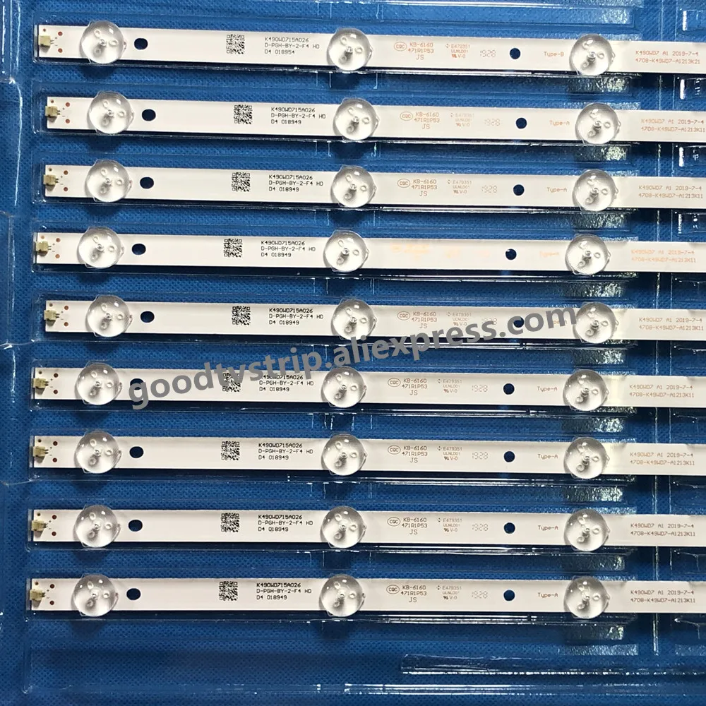 1 комплект = 9 шт. светодиодный полосы для Ph ili ps 49 дюймов ТВ 49PFF5455/T3 подсветка K490WD7 A1 4708-K49WD7-A1213k11