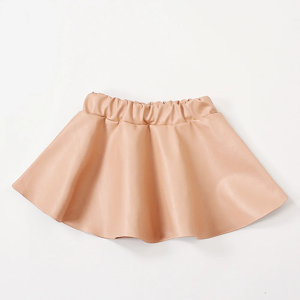 K06597Pink Welaken/юбки для девочек; коллекция года; Одежда для маленьких девочек; юбка из искусственной кожи; весенне-осенняя одежда; юбка-пачка для девочек; детская одежда - Цвет: K06597Pink