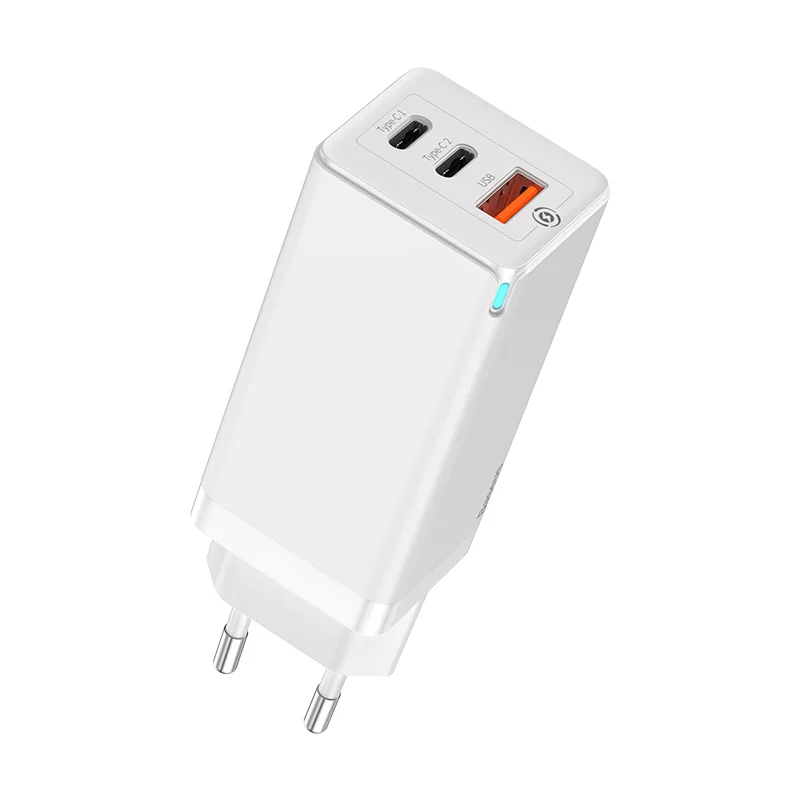 White Быстрое зарядное устройство Baseus 65 Вт GaN с быстрой зарядкой 4,0 3,0 AFC SCP USB PD зарядное устройство для iPhone 11 Pro Macbook Pro Xiaomi samsung huawei - Тип штекера: White