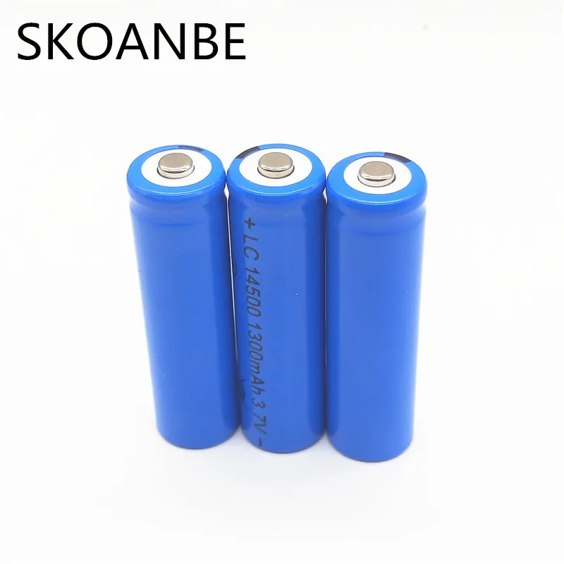 

3PCS 14500 Rechargeable Battery li ion 1300mAh Batteries Bateria Li-ion Lithium Battery for Flashlight