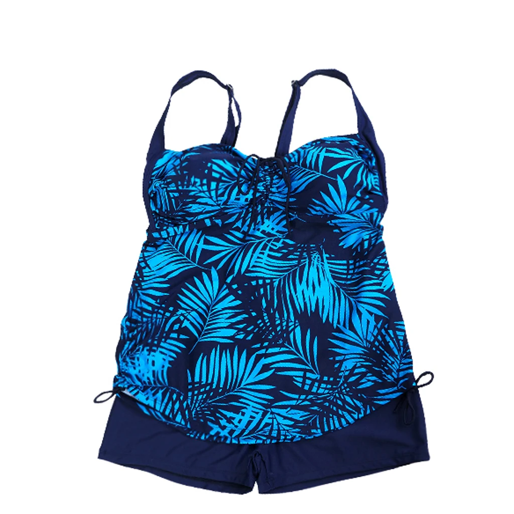 Women Padded Bikini Tankini Swimwear Push-Up Swimsuit Sky Blue Plus Size 4XL