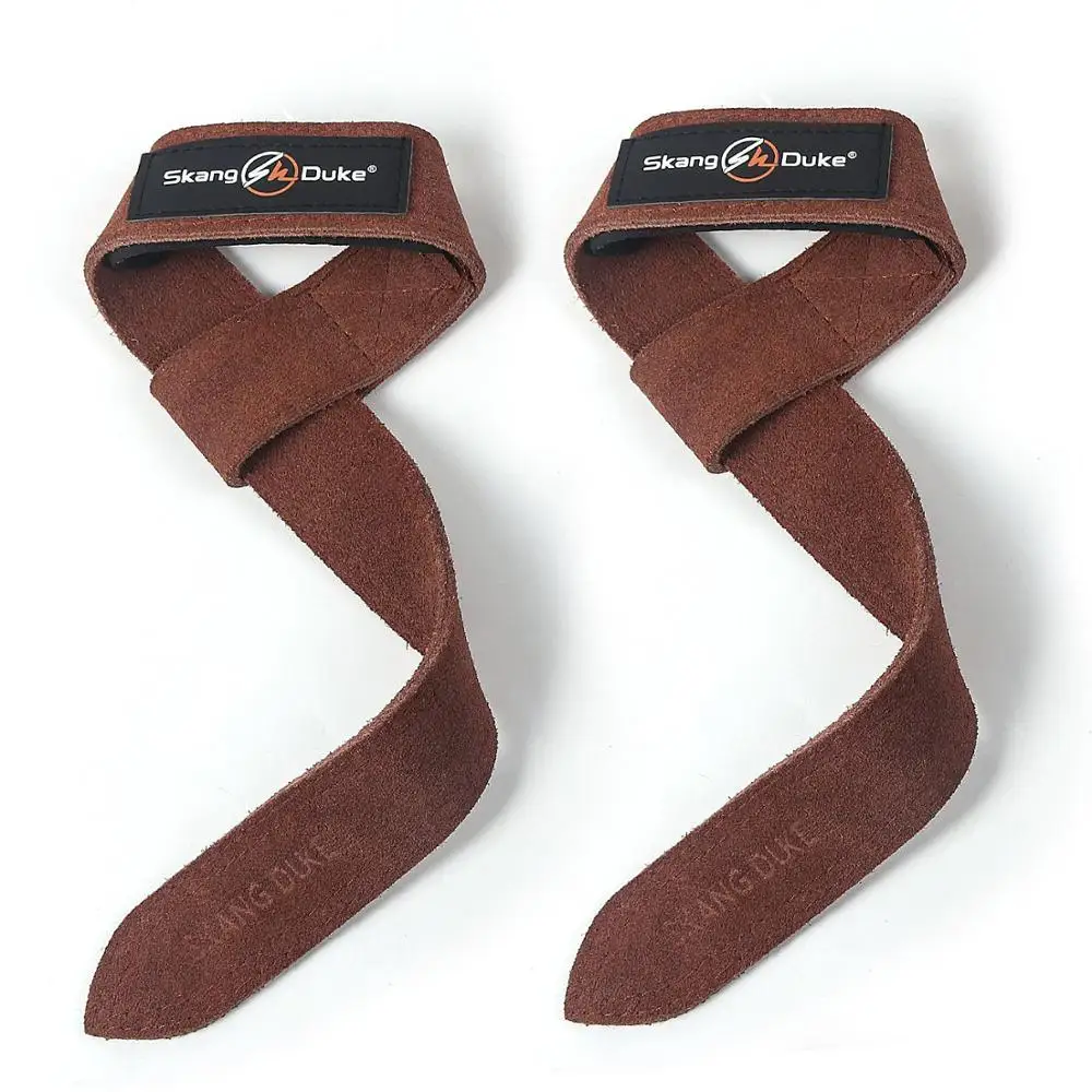Brown with Logo SKDK воловья кожа фитнес тяжелая атлетика ручной ремень лифтинг ремни толщина тренировки прочность Кроссфит тренировки тренажерный зал наручные скобки поддержка - Цвет: Brown with Logo