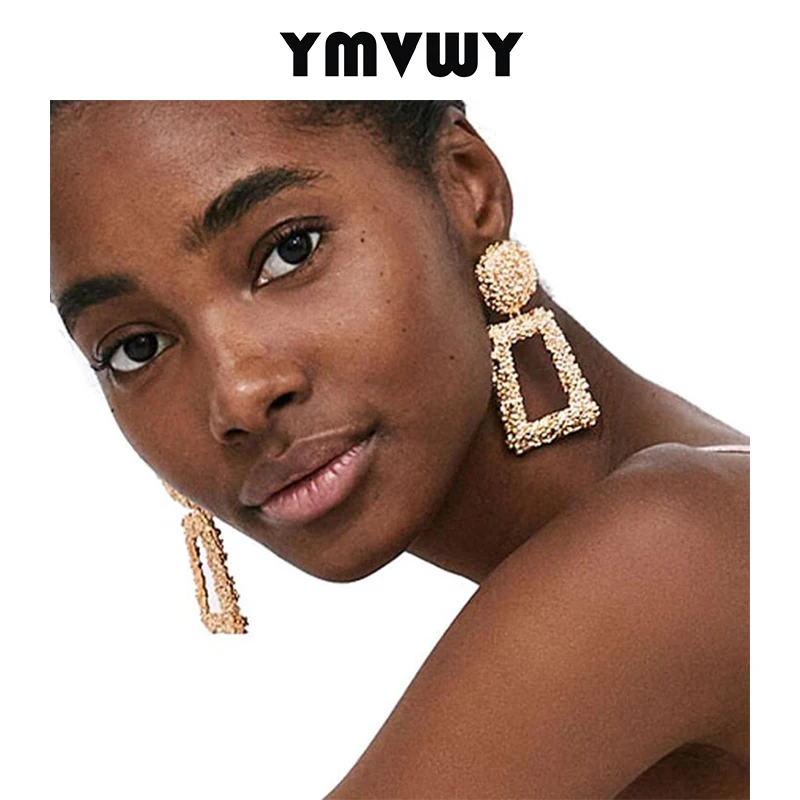 

YMVWY Minimalist Charm Square Geometric Dangle Earrings Zinc Alloy Earrings For Women Za Bijoux Femme Pendientes Mujer Moda 2019