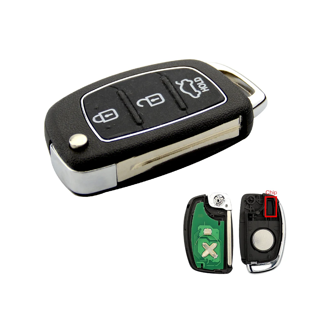 Дистанционный ключ OkeyTech для Hyundai Accent Ix35 I30 Solaris Tucson I20 Santa Fe складной 433 МГц чип