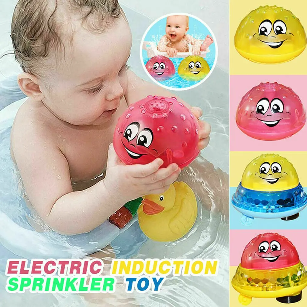Electric Induction Funy Baby Bath Ball With Light Music Water Toys Infant Water Spray Toy Kids Children's Gift