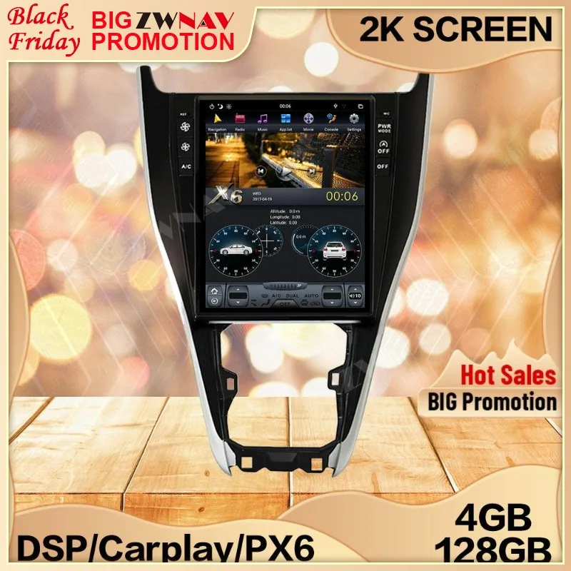 4+128G Tesla Screen For Toyota Harrier 2013 2014 2015 2016 2017 2018 Android Unit Car Multimedia Player GPS Audio Radio Stereo | Автомобили