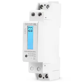 

Single Phase LCD Backlit Wattmeter Power Consumption Watt Energy Meter kWh AC 5-32A 230V 50Hz 110V 60Hz Electric Din Rail Mount