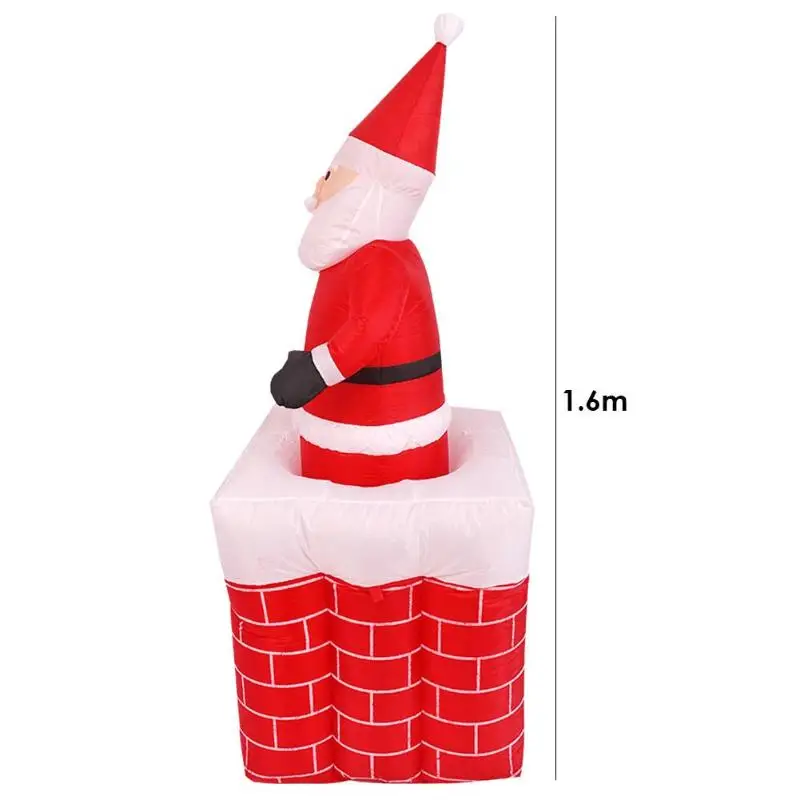 1.6m Santa Claus Chimney Inflatable Toy Outdoors Xmas Decor Arch Ornament For Santa Claus A Christmas Kids Gift Decorations