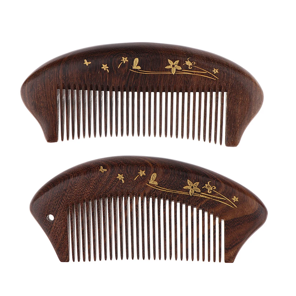 Anti-static Wooden Fine Tooth Pocket Comb Curly Hair Massage Sandalwood Comb