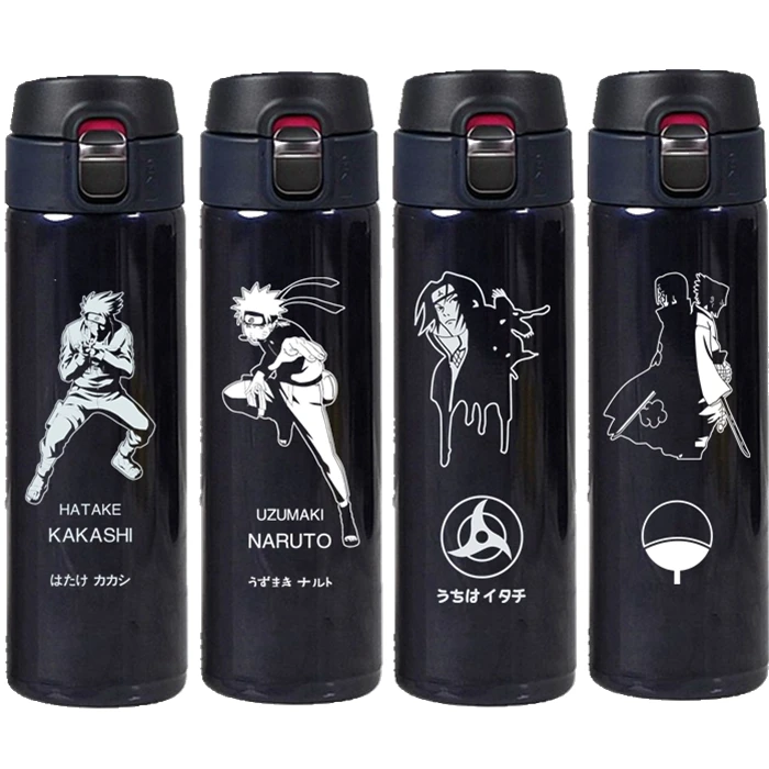 OUSSIRRO NARUTO Thermos Uzumaki Naruto With Cover Hatake Kakashi Thermos Uchiha Itachi Mugs Cup Gift
