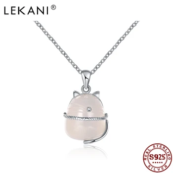 

LEKANI Opal Pendant Necklaces For women 925 Sterling Silver Luxury Choker Necklace Fine Jewelry Birthday Gift To Friends Hot