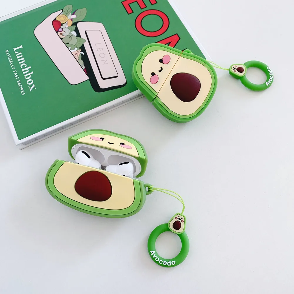 

Airpods Pro Protective Case Cute 3D Fruits Avocado Wireless Bluetooth Earphone Case for Airpods Soft Silicone Headphone Cover