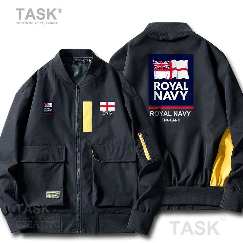 Bomber Military Biker Jacket Navy England English ENG UK clothes country Army Men's Windbreaker Spring Autumn Casual Coat | Мужская