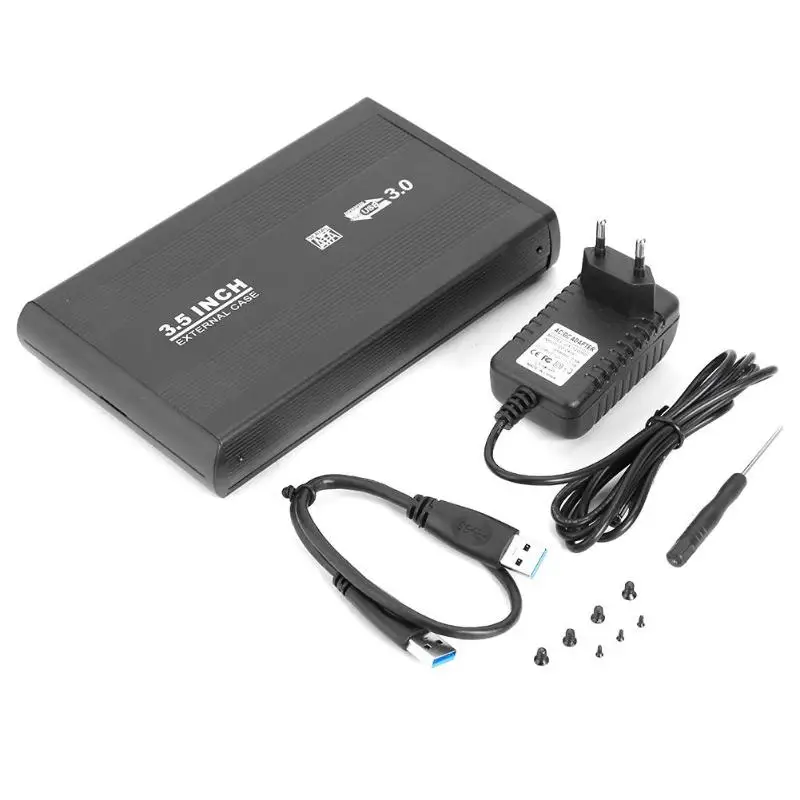 3,5 дюймов HDD SSD чехол SATA для USB 3,0 2,0 чехол для жесткого диска 6 Гбит/с SATA внешний жесткий диск коробка с адаптером питания для ЕС и США|Корпус жесткого диска| | АлиЭкспресс
