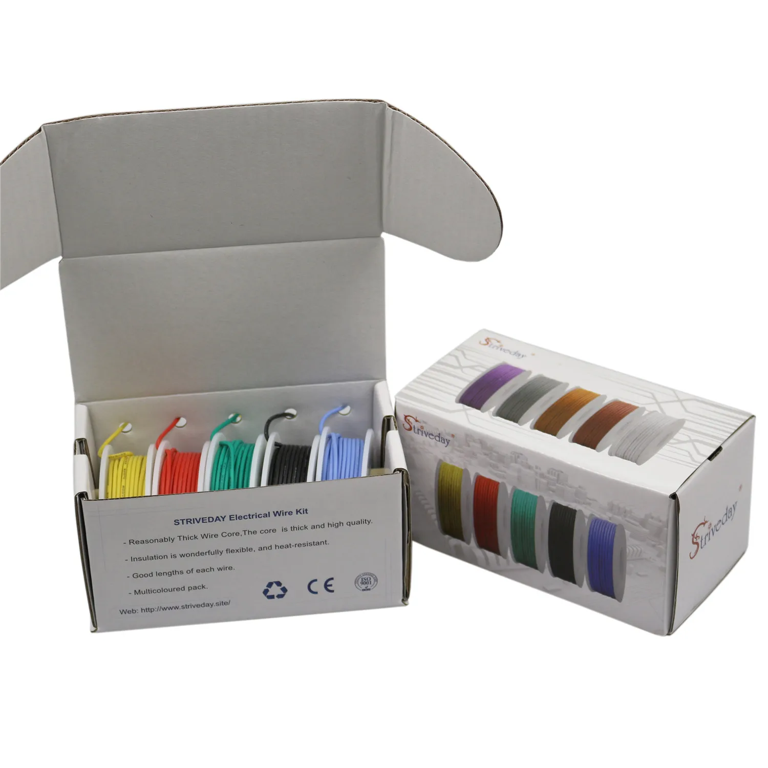 18 20 22 24 26 28 30 AWG silicone wire 5 color box 1 / box 2 electronic stranded wire conductor to internal wiring cable DIY