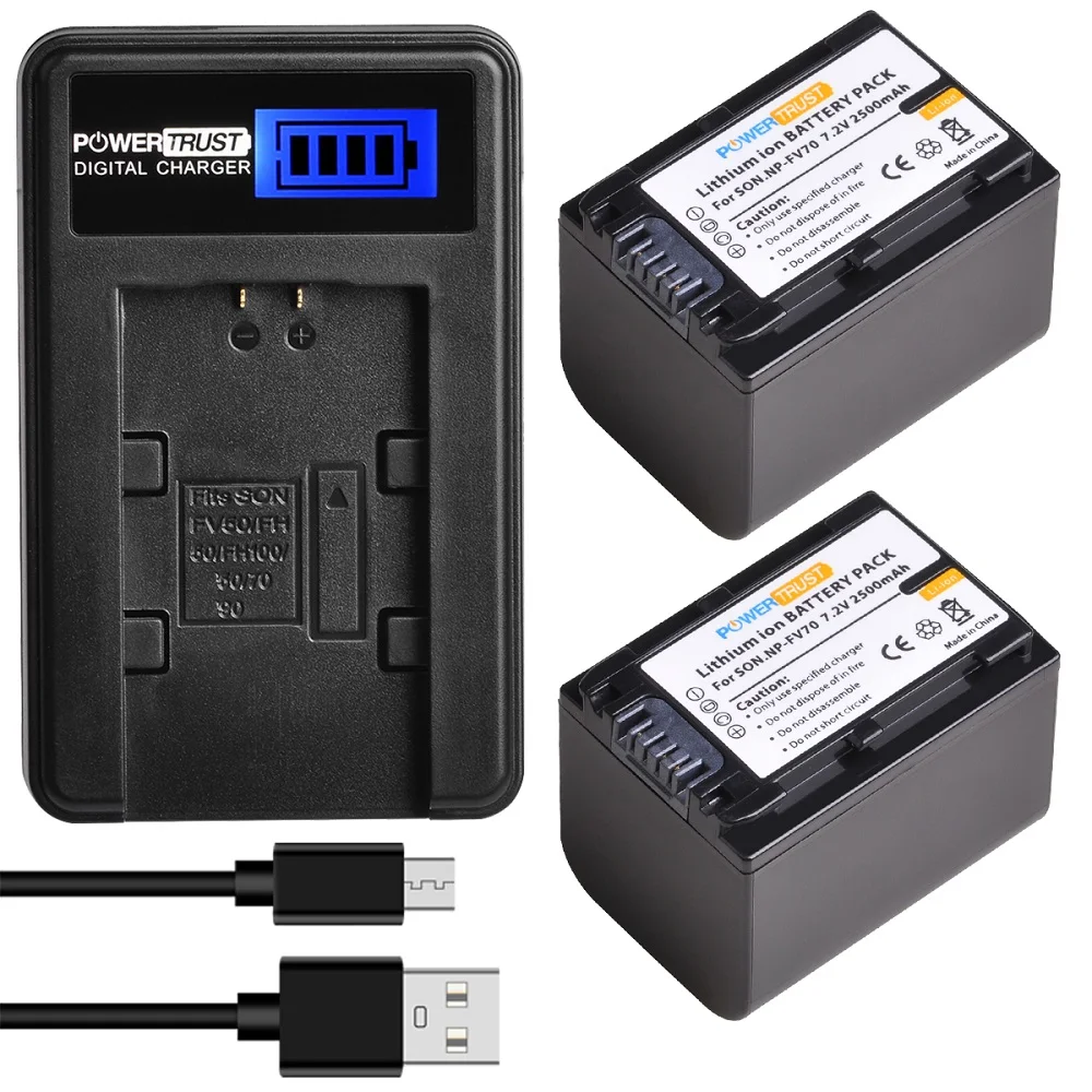 Sony NP-FV70A Replacement Battery Charger 1900mAh Camcorder 2 NP