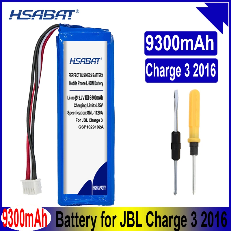 HSABAT GSP1029102A(CS-JML330SL) 9300 мАч батарея для JBL Charge 3 версии батареи