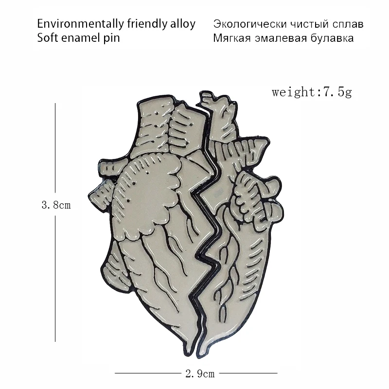 Человеческое сердце металлические эмалированные булавки Роза Звездные волны значок в форме сердца брошь модные ювелирные изделия пальто рюкзак ювелирные изделия подарок
