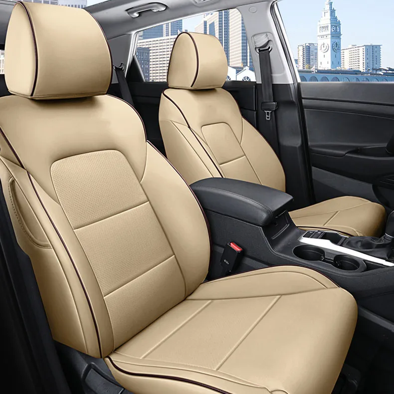 Чехлы для автомобильных сидений кожаные для hyundai tucson автомобильные чехлы для сидений для авто товары автомобильные аксессуары Стайлинг