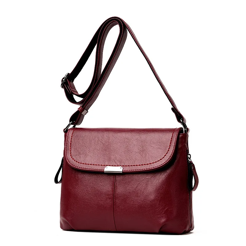 

Shoulder Bag Soft Leather WOMEN'S Bag 2018 Spring And Summer New Style Middle-aged Lady Bag Shoulder Bag Versatile Middle-aged M