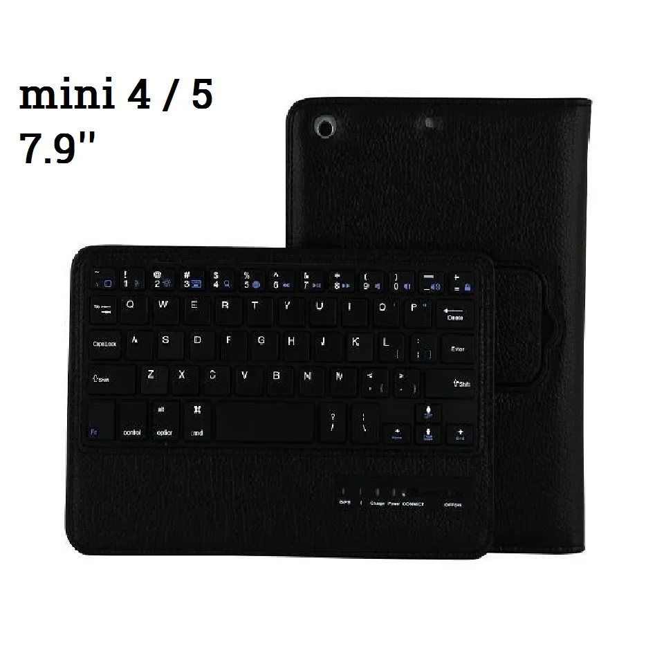 Магнитный чехол для iPad mini 5 mini 4 3 2 чехол с клавиатурой PU кожаный 7,9 ''для iPad mini 2 3 4 mini 5 раскладная клавиатура - Цвет: mini 4- 5 Black