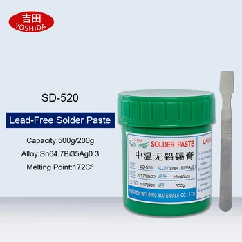 

Medium Temperature Lead-Free SMT Solder Paste SMT patch Welding Flux For LED Class Control Panel Welding Sn64.7Bi35Ag0.3