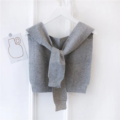 grey Luna& Dolphin, женские шерстяные шарфы, вязаный жилет, рукав, шарф, палантины, сплошной цвет, палантин, мягкая шаль, вязаный студенческий простой теплый шарф - Цвет: grey