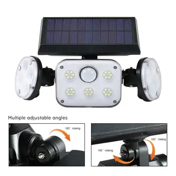 

70LED/78LED/70COB Three Heads Sloar Wall Lamp Three Lighting Modes outdoor solar garden light IP65 Waterproof solar Wall light