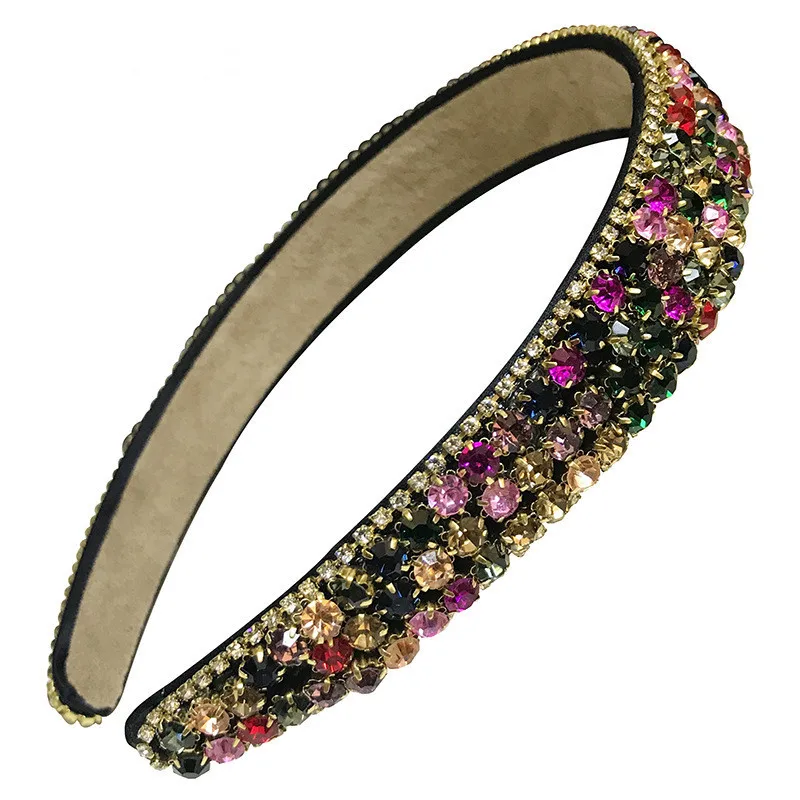 

Handmade Luxury Wide-edge Sparkle Crystal Rhinestone Headband Hair Hoop Women Comfortable HairBand Headwear Hair Accessories