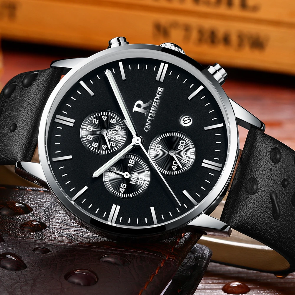 top luxury brand mens wrist watches hot fashion analog quartz watch for men waterproof chronograph sports wristwatches man clock male real leather strap Relogio Masculino (45)