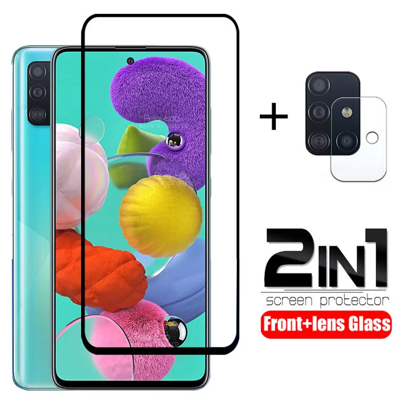 

2 in 1 camera tempered glass for samsung A51 protective glass For samsung a71 SM-A515F SM-A715F screen protector 9H safety Film