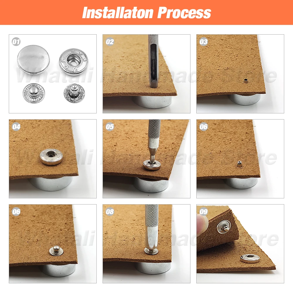 ノビ様　オーダーヒッチアダプター 50 Sets 831/655/633 Metal Snap Fasteners Snaps Button Press