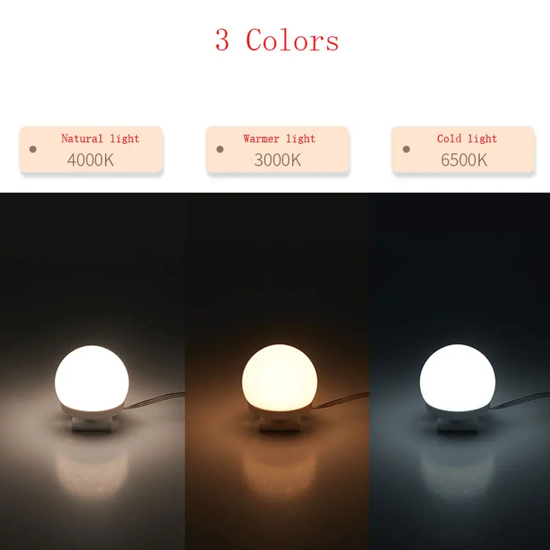 Vanity Mirror Fill Light Adjustable Luminance 3 Colors LED USB Wall Bulbs String All Pretty Ladies Makeup