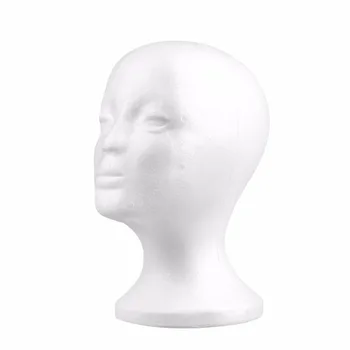 

2017 Hot White Female Styrofoam Mannequin Manikin Head Model Foam Sponge Wig Hair Glasses Display Glasses Cap Display Stand