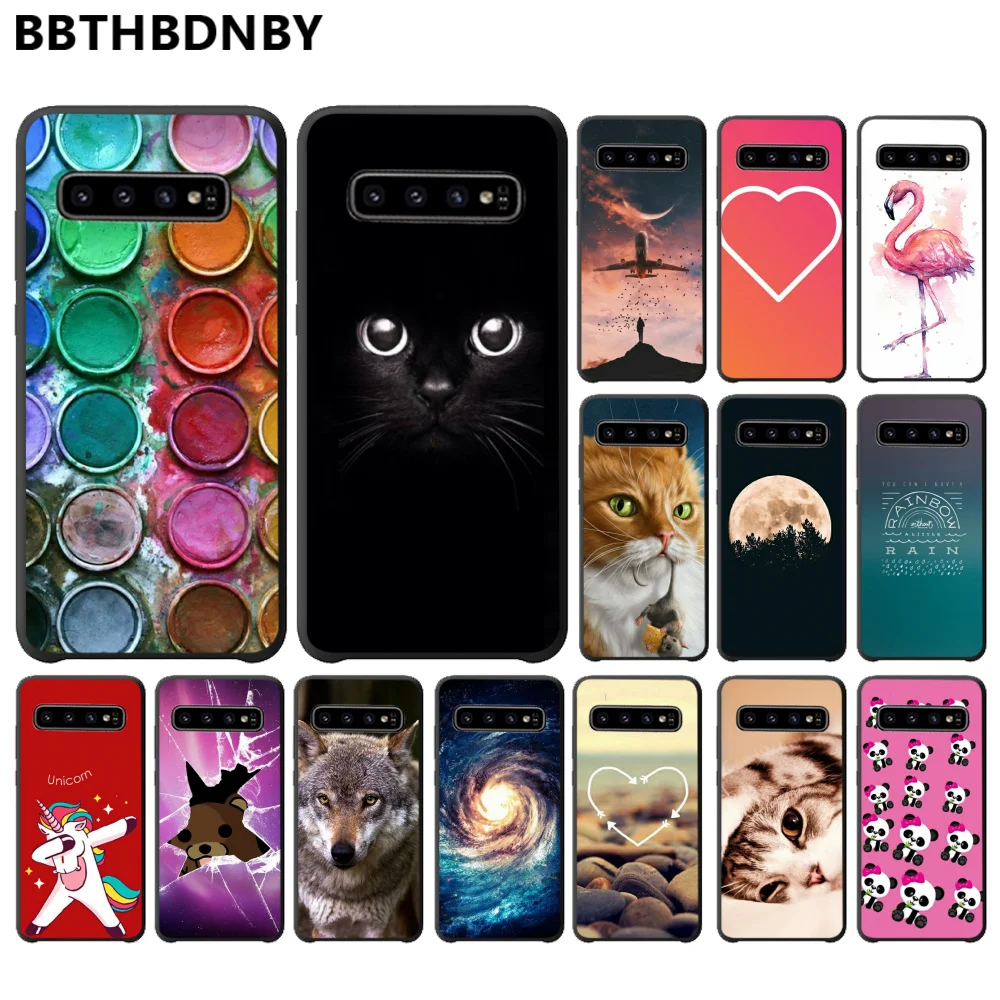 

For Samsung S10 Fundas Hoesje Black For Samsung S10 bumper paiting Soft Shell Phone Case Hoesje Capa For Samsung S10