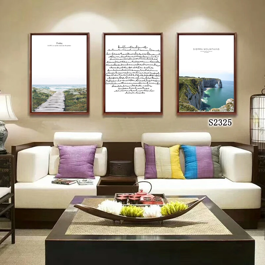 

Sea View Art Text Wall Poster Bedroom Modern Style Wall Art Oil Painting Nordic Wall Decoration Poster Printing Morning Sun