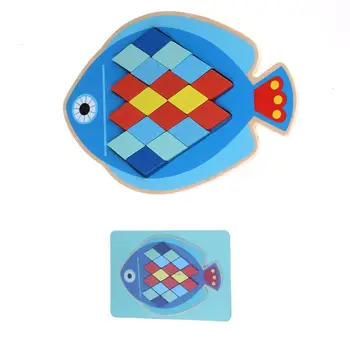 

Three - dimensional wooden diamond triangle puzzle, colorful square IQ game N1HB