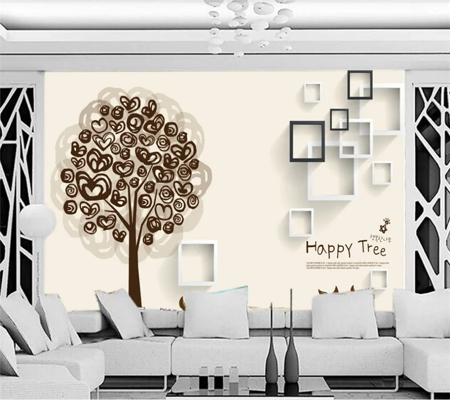 

xuesu Custom wallpaper mural 3d photo wall trees 3D stereo TV background wall