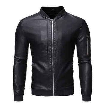 

Autumn Winter coat Men's Jacket Coat casual New Fashion Men's Leather Jacket Biker Motorcycle Zipper Outwear Coat Jackets K104