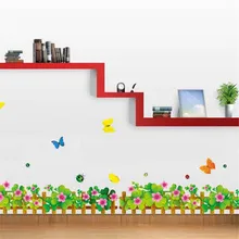 XL7006 стиль свежая бабочка газон плинтус ванной двери и окна фоновое украшение съемный